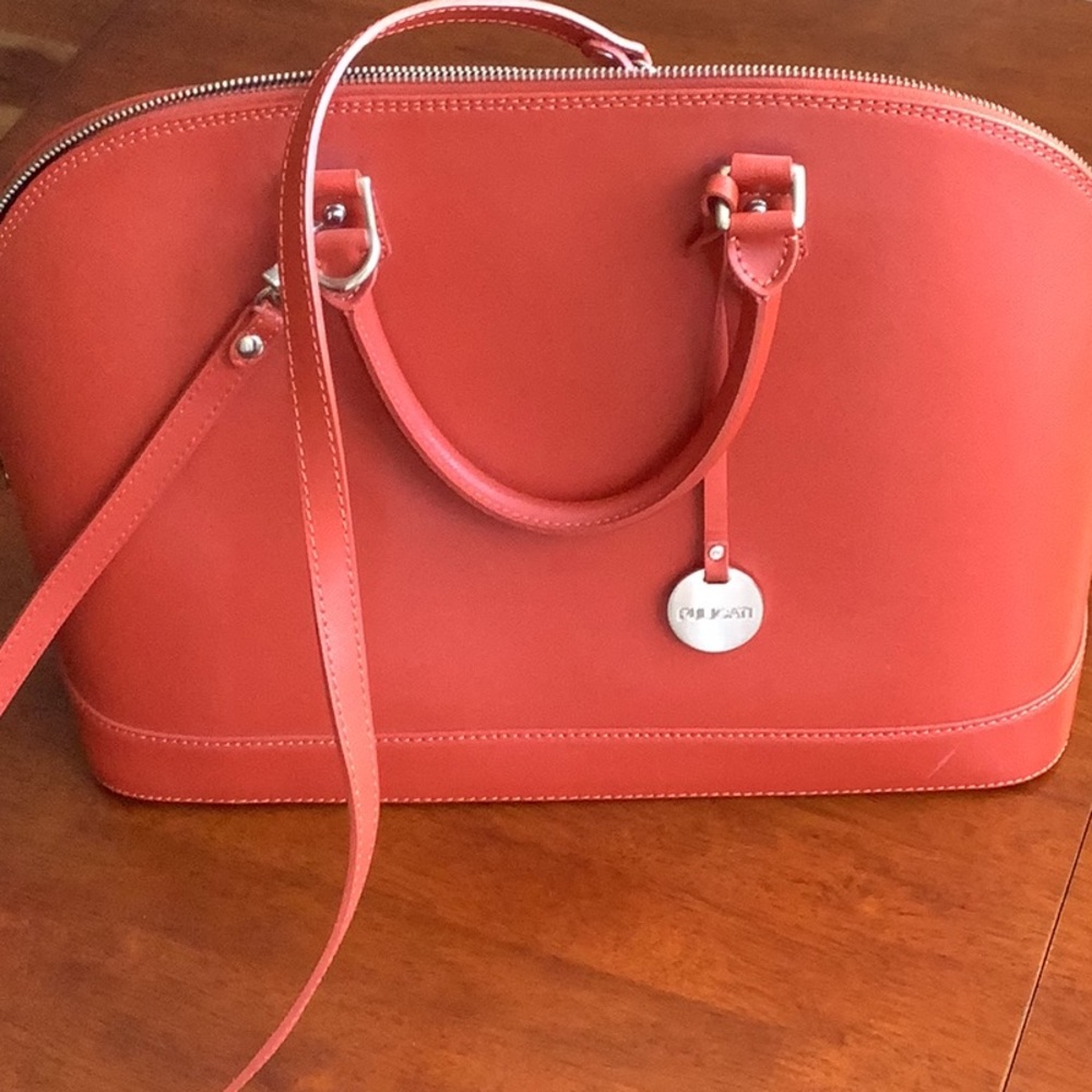 Pulicati Coral Satchel with Double Handles. Beautiful condition.